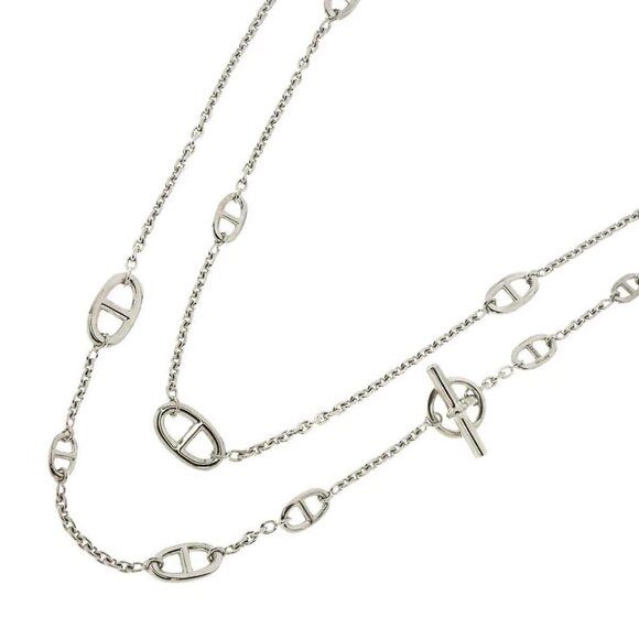HERMES Chaine Dancre Farandole Long Necklace Silver 925 90282156 - Picture 1 of 8